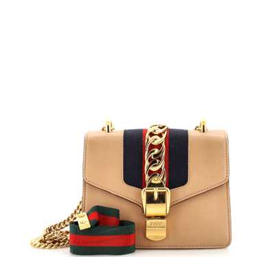 GUCCI Sylvie Chain Shoulder Bag Leather Mini