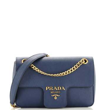 PRADA Pattina Flap Shoulder Bag Saffiano Leather S