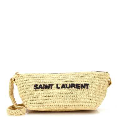 Saint Laurent Tuc Logo Crossbody Bag Woven Raffia