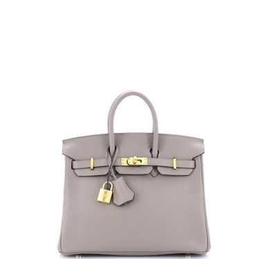 Hermes Birkin Handbag Grey Novillo with Gold Hardw