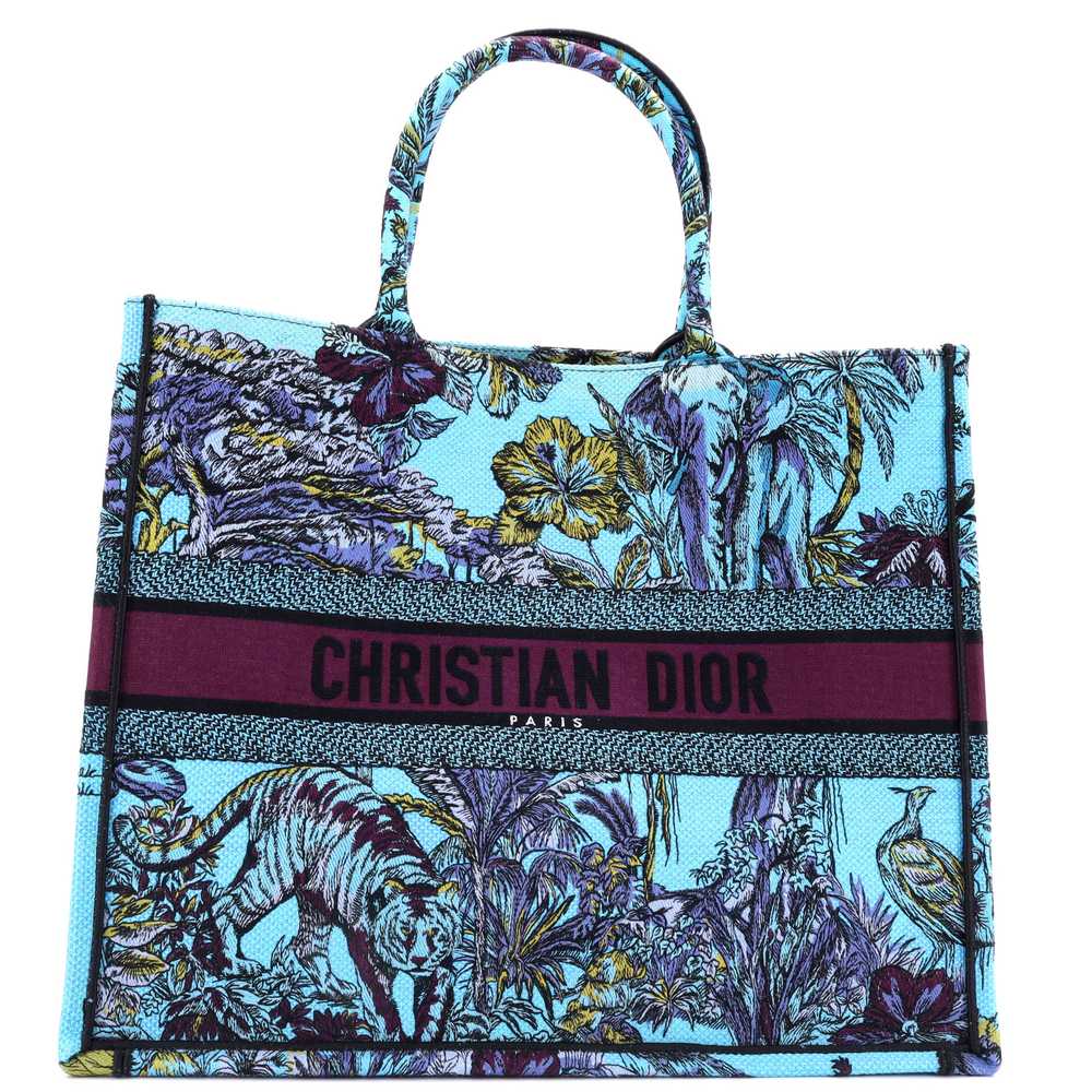 Christian Dior Book Tote Embroidered Canvas Large - image 1