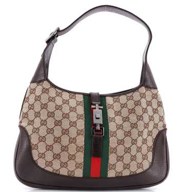 GUCCI Web Jackie O Hobo GG Canvas Medium