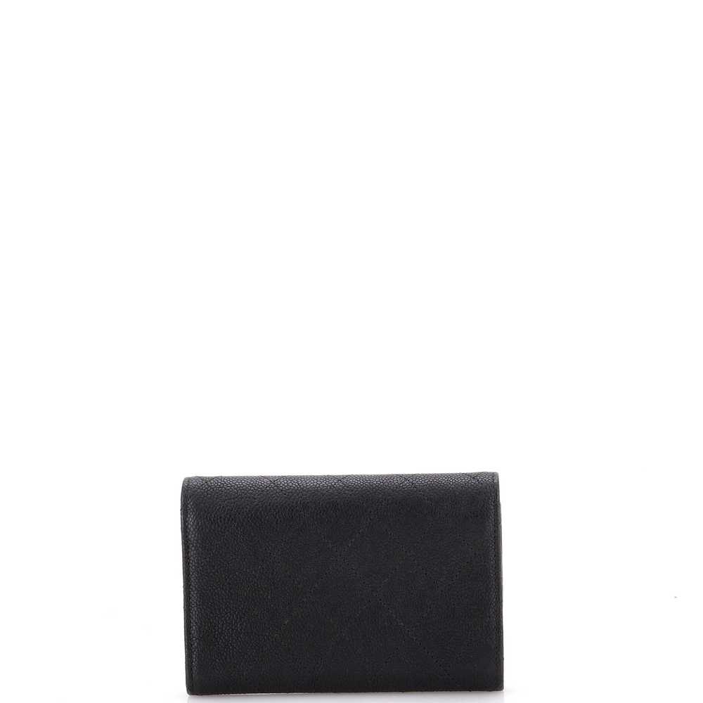 CHANEL Thread Around Flap Wallet Quilted Caviar C… - image 3