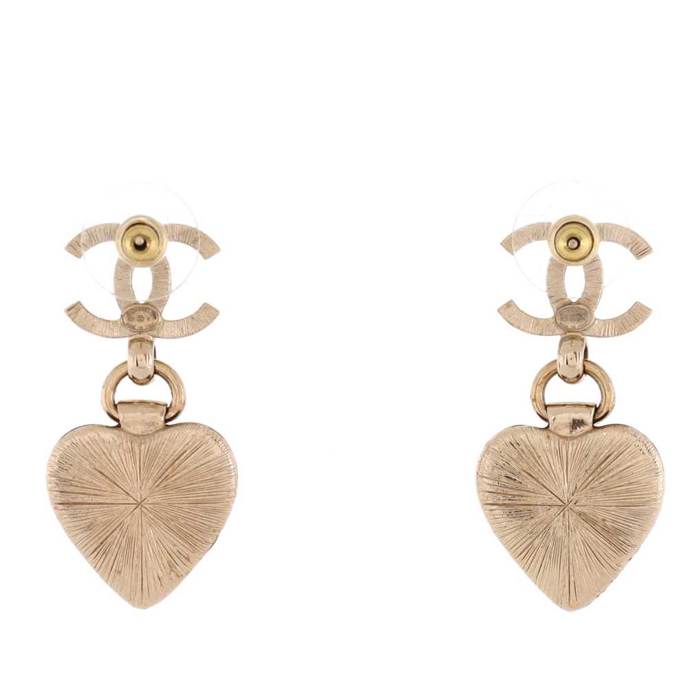 CHANEL CC Heart Drop Earrings - image 2