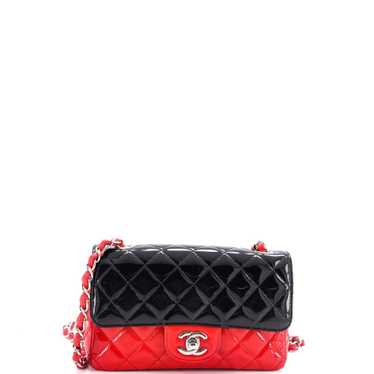 CHANEL Bicolor Classic Single Flap Bag Quilted Pat