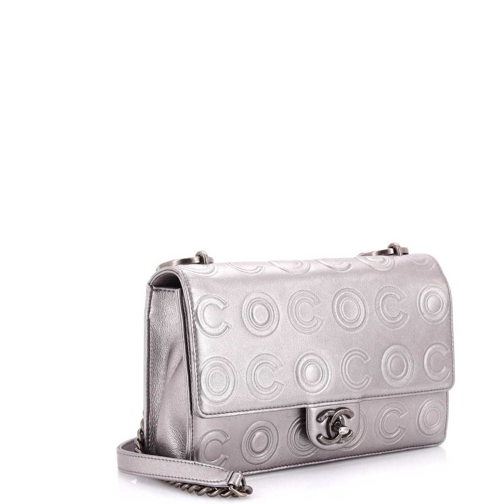 CHANEL Cocoallover Flap Bag Embossed Calfskin Sma… - image 3