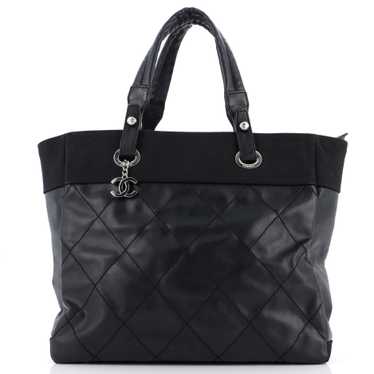 CHANEL Biarritz Tote Quilted Coated Canvas Large