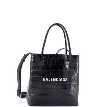 Balenciaga Shopping Tote Crocodile Embossed Leathe