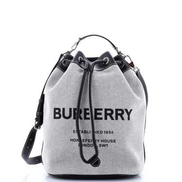 Burberry Horseferry Drawstring Bucket Bag Printed 