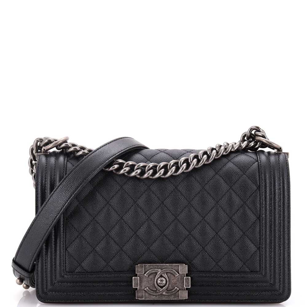 CHANEL Boy Flap Bag Quilted Caviar Old Medium - image 1