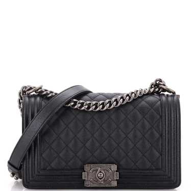 CHANEL Boy Flap Bag Quilted Caviar Old Medium - image 1