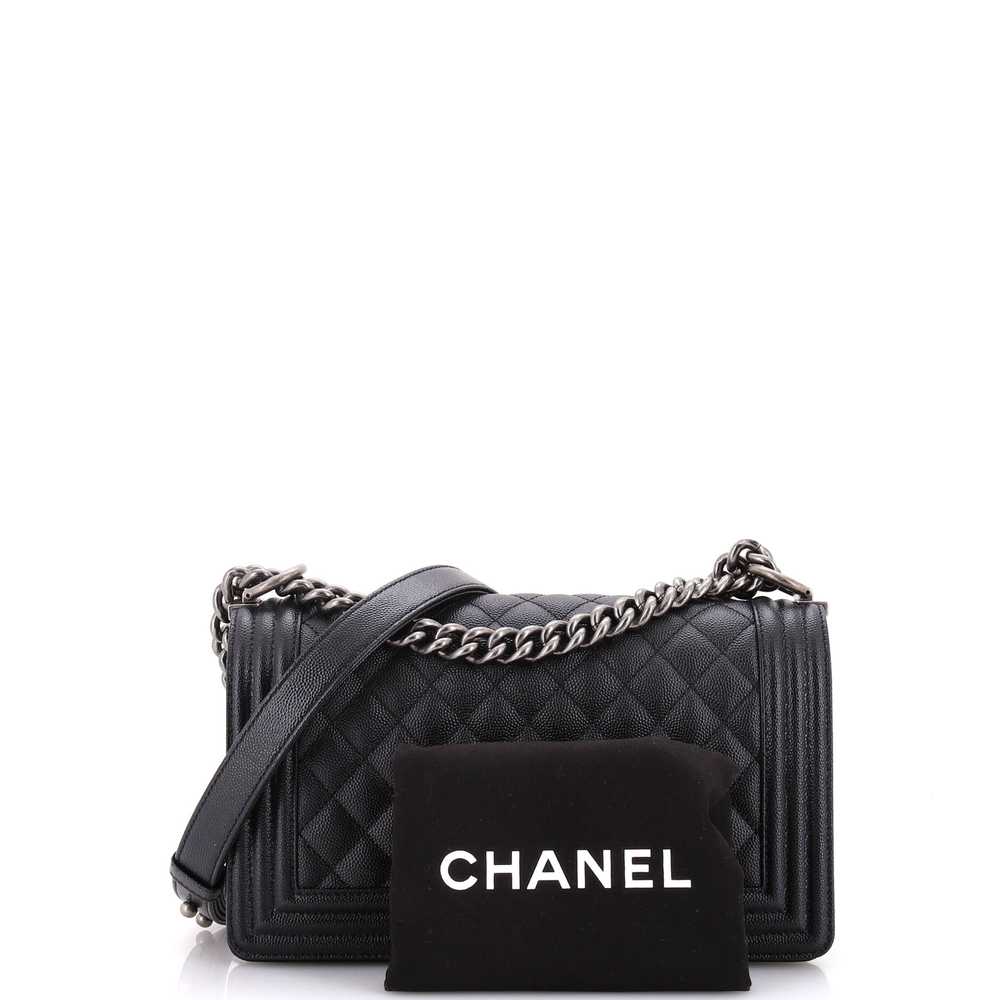 CHANEL Boy Flap Bag Quilted Caviar Old Medium - image 2