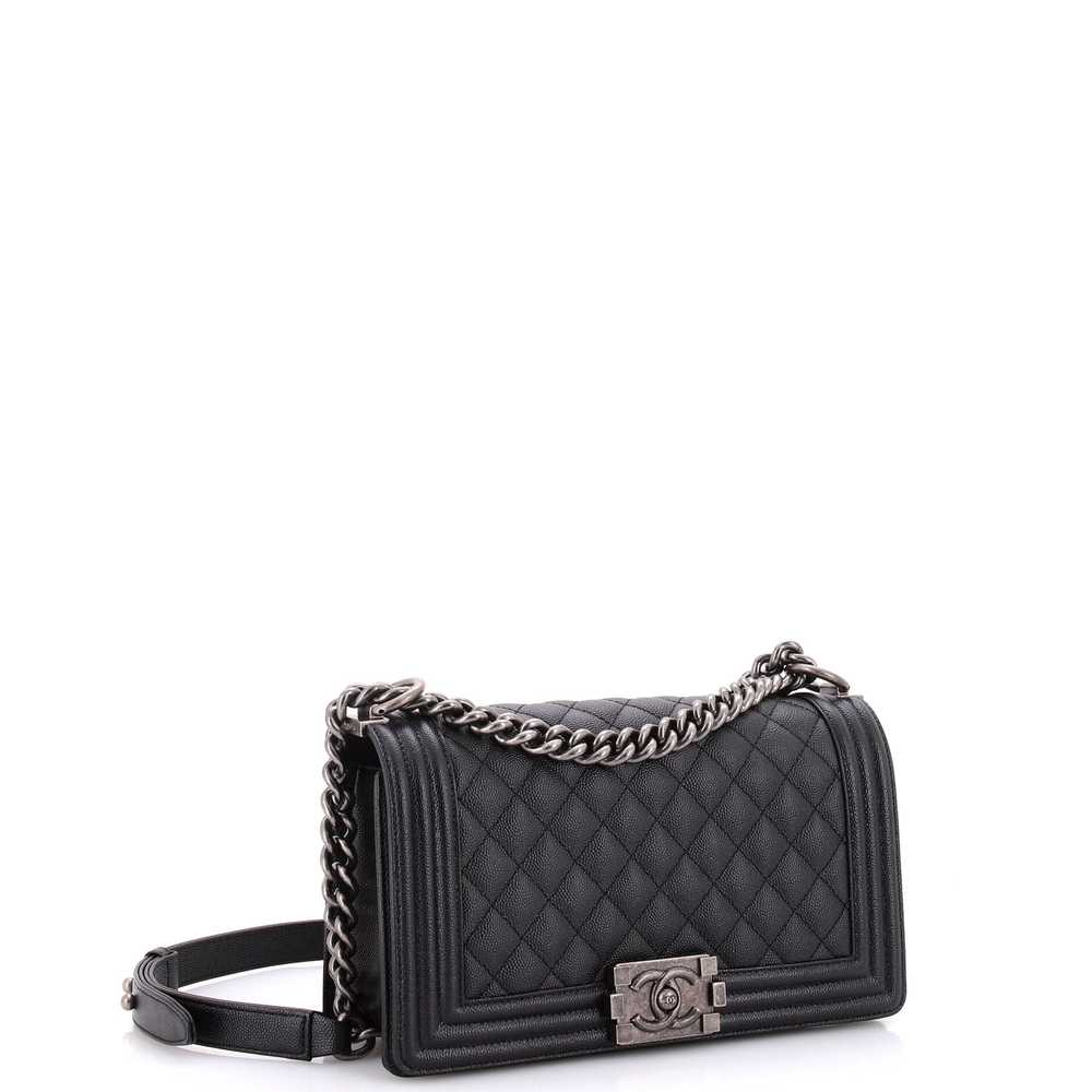 CHANEL Boy Flap Bag Quilted Caviar Old Medium - image 3