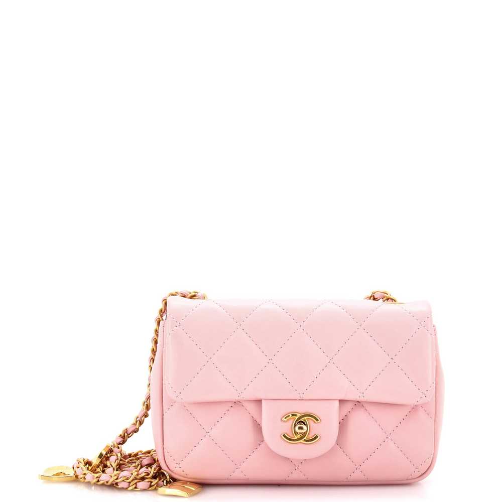 CHANEL Heart Charms Flap Bag Quilted Lambskin Mini - image 1