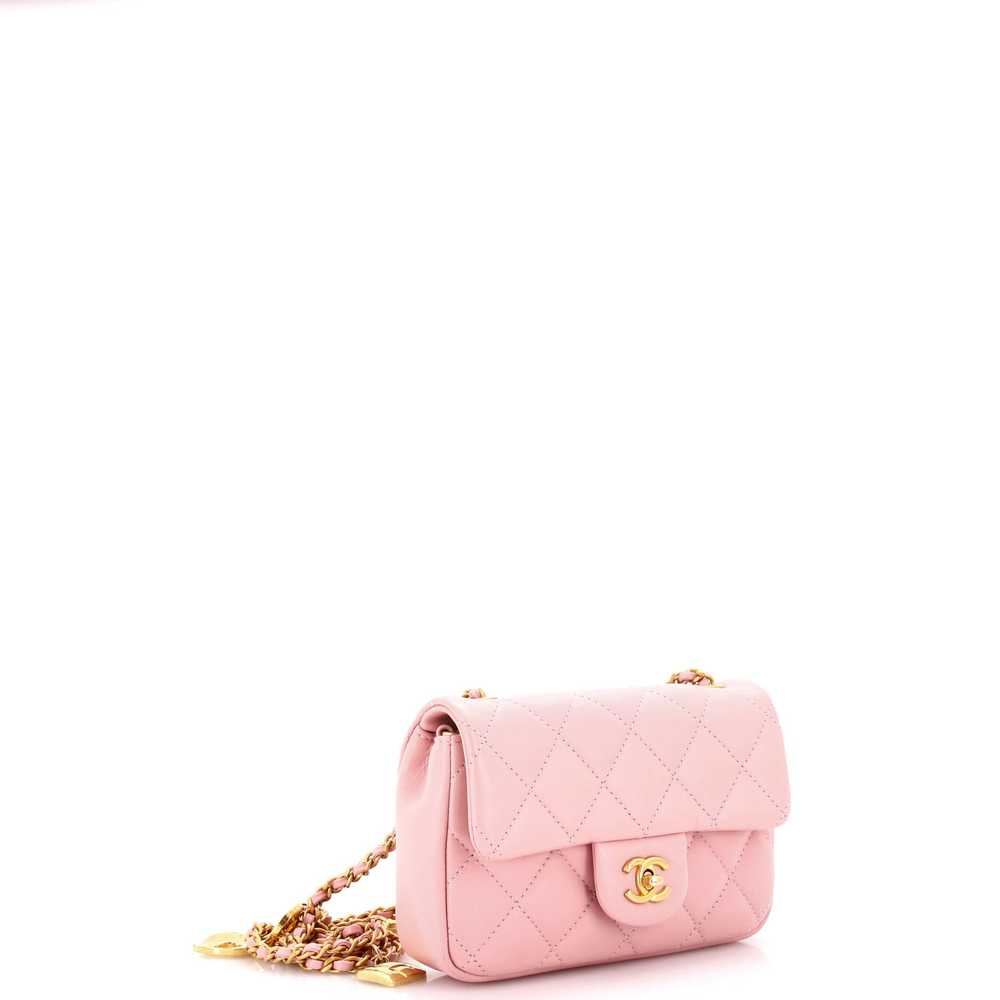 CHANEL Heart Charms Flap Bag Quilted Lambskin Mini - image 3