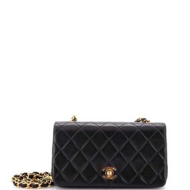 CHANEL Vintage Full Flap Bag Quilted Lambskin Mini