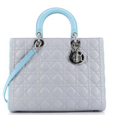 Christian Dior Bicolor Lady Dior Bag Cannage Quilt