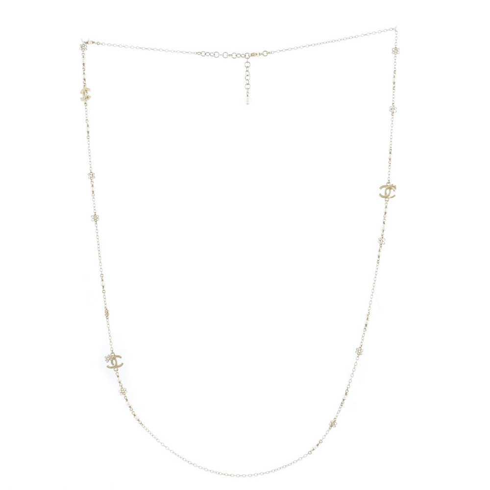 CHANEL CC Flower Long Necklace - image 2