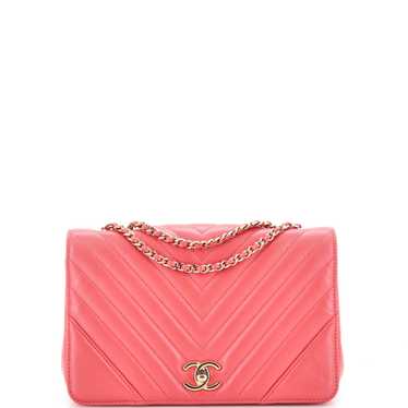 CHANEL Statement Flap Bag Chevron Calfskin Small