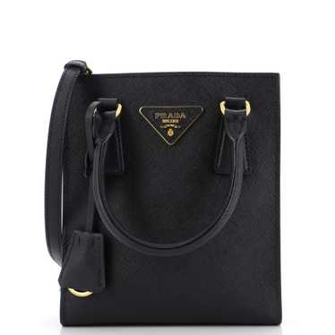 PRADA Convertible Open Tote Saffiano Leather Mini