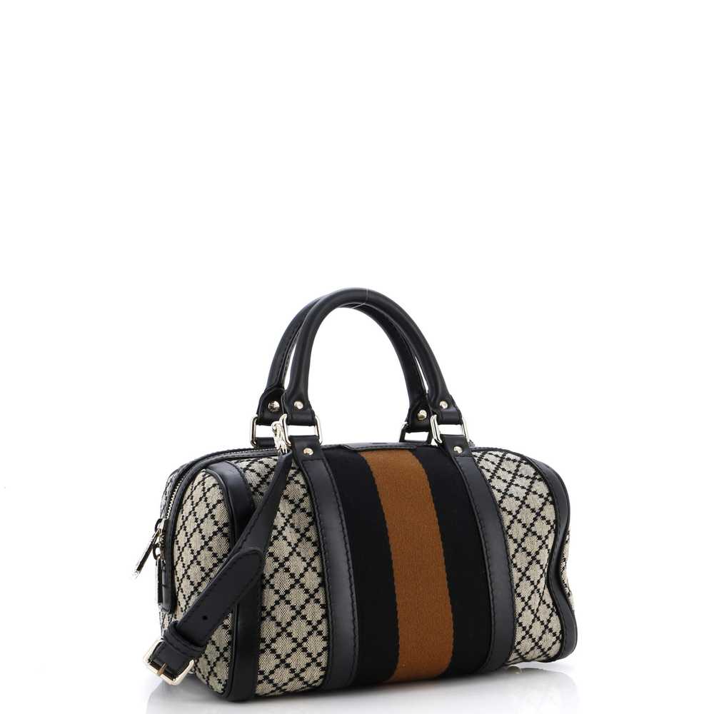 GUCCI Vintage Web Boston Bag Diamante Canvas Small - image 2