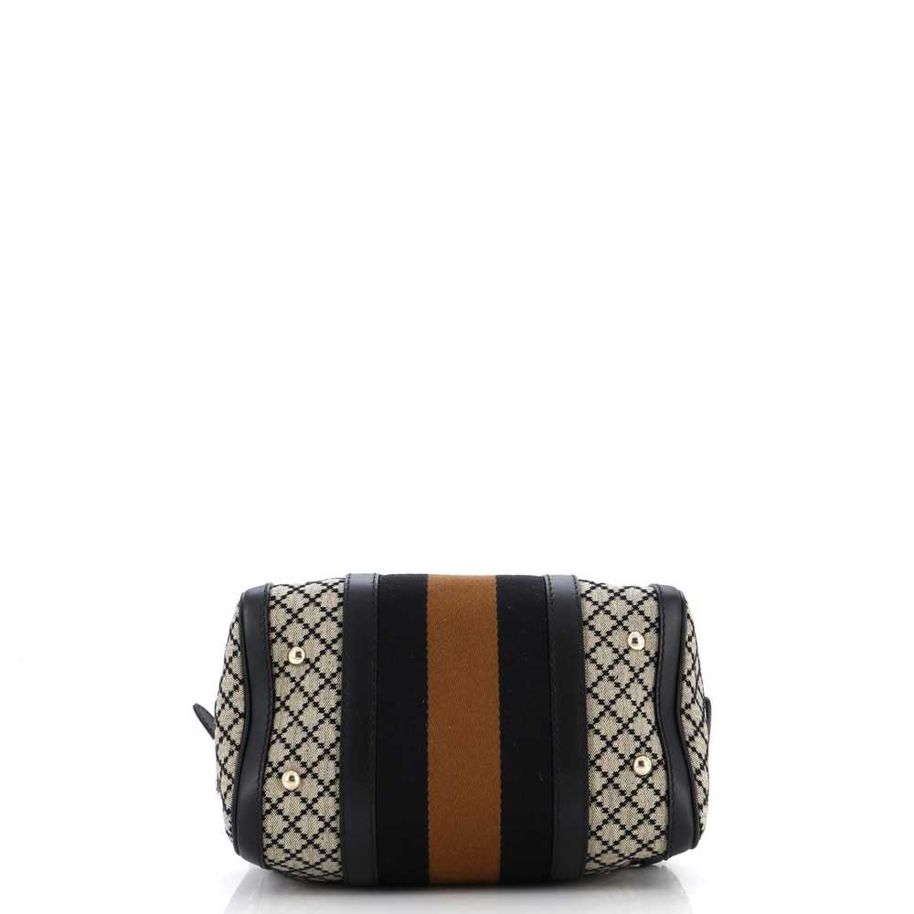 GUCCI Vintage Web Boston Bag Diamante Canvas Small - image 4