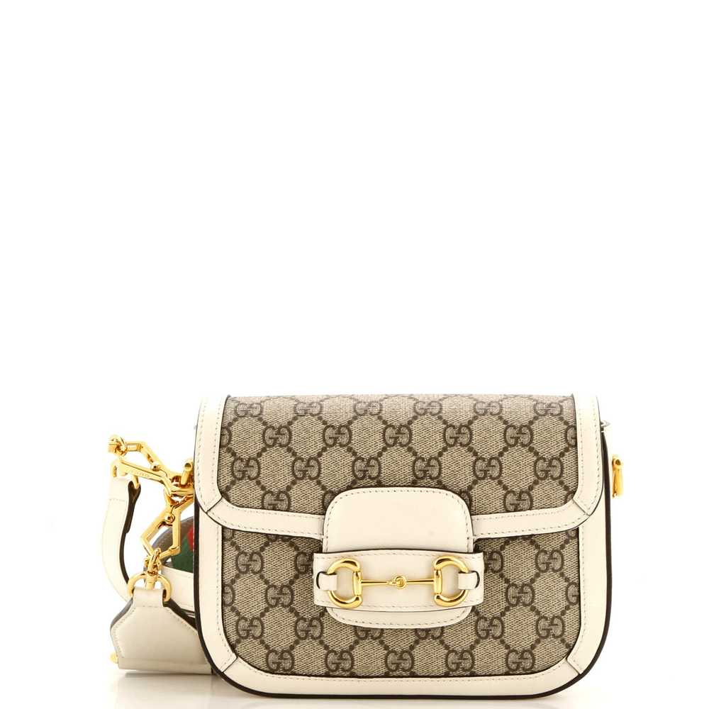 GUCCI Horsebit 1955 Shoulder Bag GG Coated Canvas… - image 1