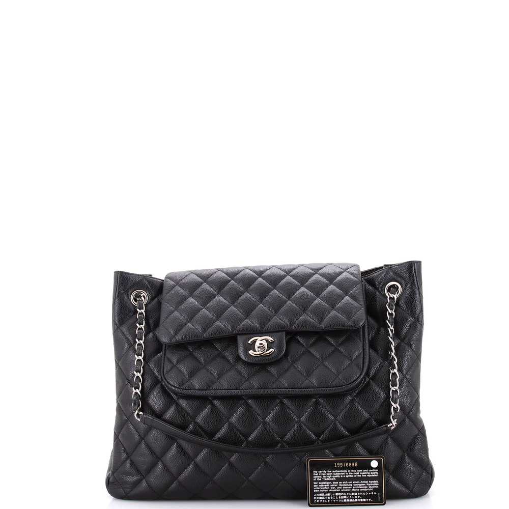 CHANEL Classic Flap Shopping Tote Quilted Caviar … - image 2