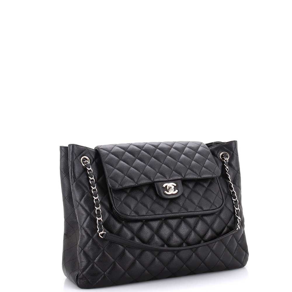 CHANEL Classic Flap Shopping Tote Quilted Caviar … - image 3