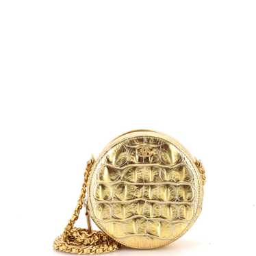 CHANEL Round Clutch with Chain Crocodile Embossed… - image 1