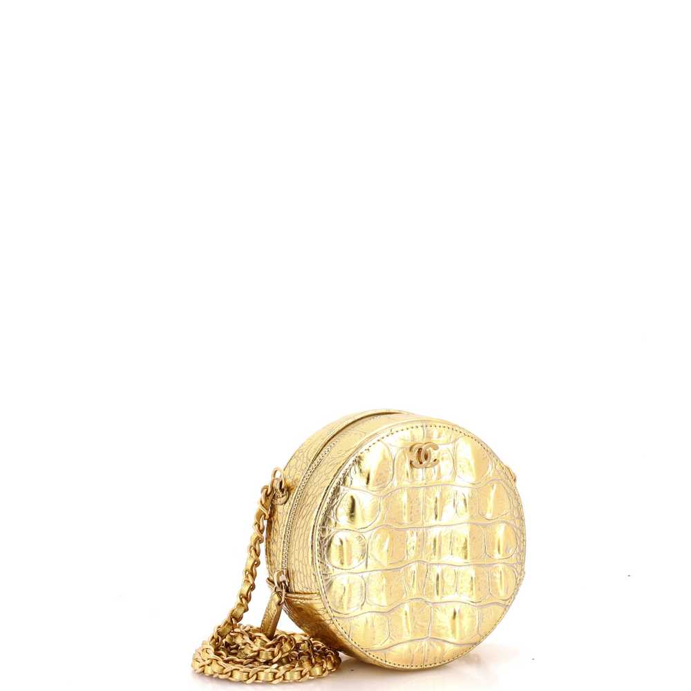 CHANEL Round Clutch with Chain Crocodile Embossed… - image 2