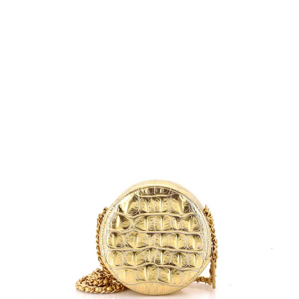 CHANEL Round Clutch with Chain Crocodile Embossed… - image 3