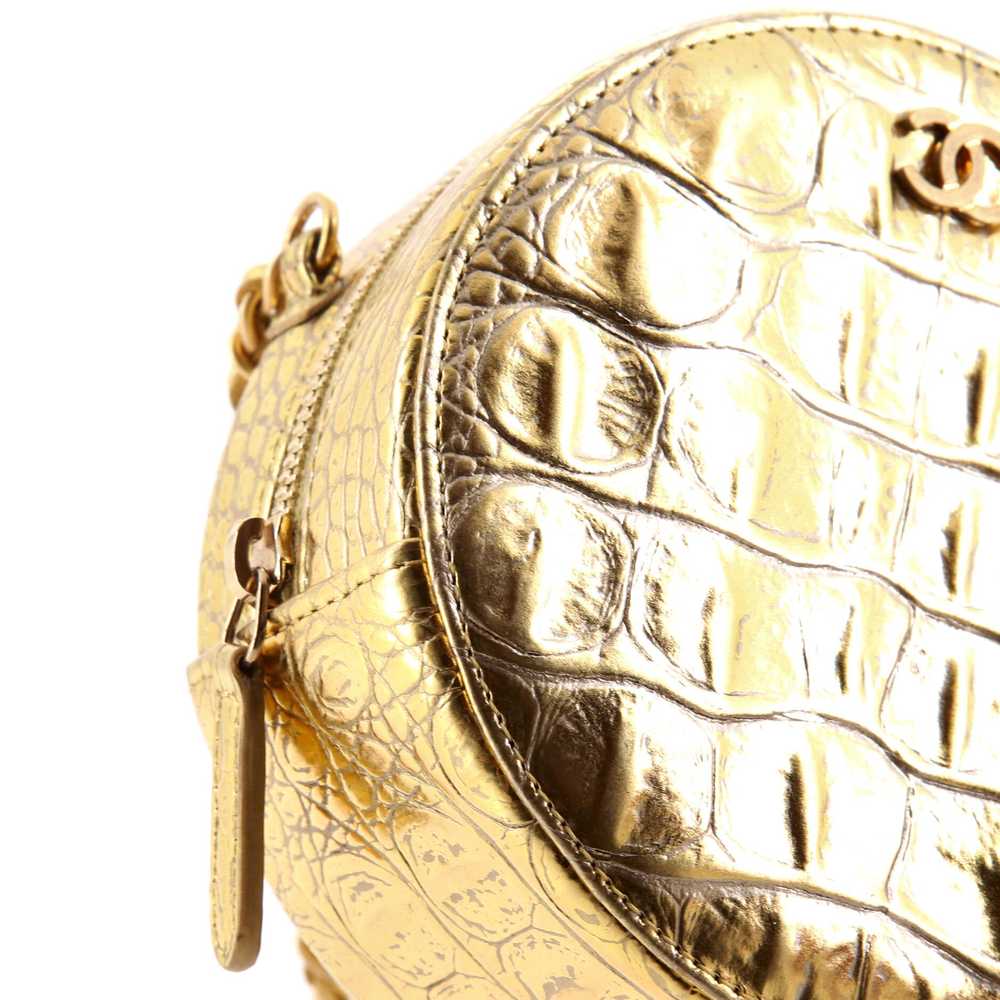 CHANEL Round Clutch with Chain Crocodile Embossed… - image 6