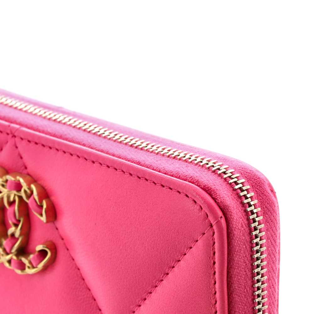 CHANEL 19 Zip Around Wallet Quilted Goatskin Medi… - image 7