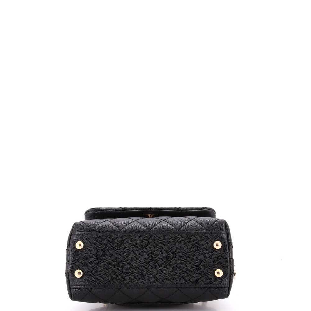 CHANEL Coco Top Handle Bag Quilted Caviar Extra M… - image 4