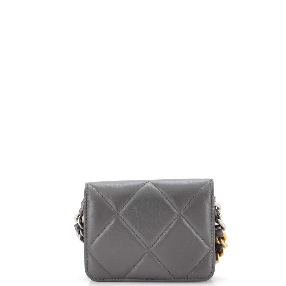 CHANEL 19 Flap Coin Purse Belt Bag Quilted Lambsk… - image 3