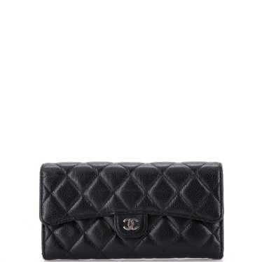 CHANEL CC Gusset Classic Flap Wallet Quilted Cavia