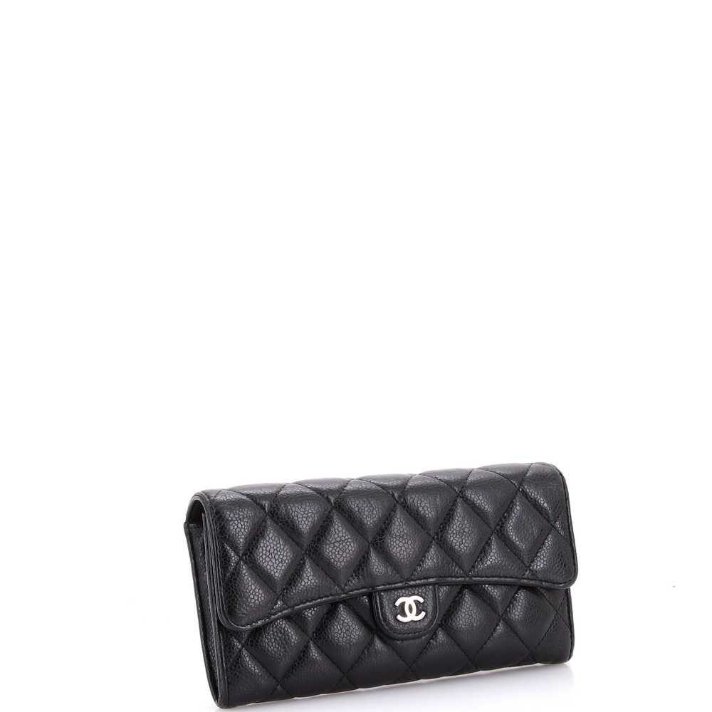 CHANEL CC Gusset Classic Flap Wallet Quilted Cavi… - image 2