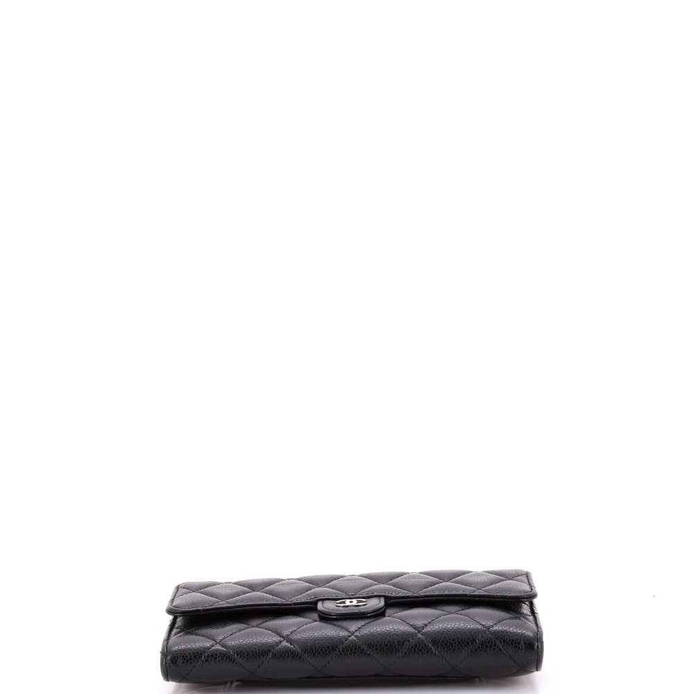 CHANEL CC Gusset Classic Flap Wallet Quilted Cavi… - image 4