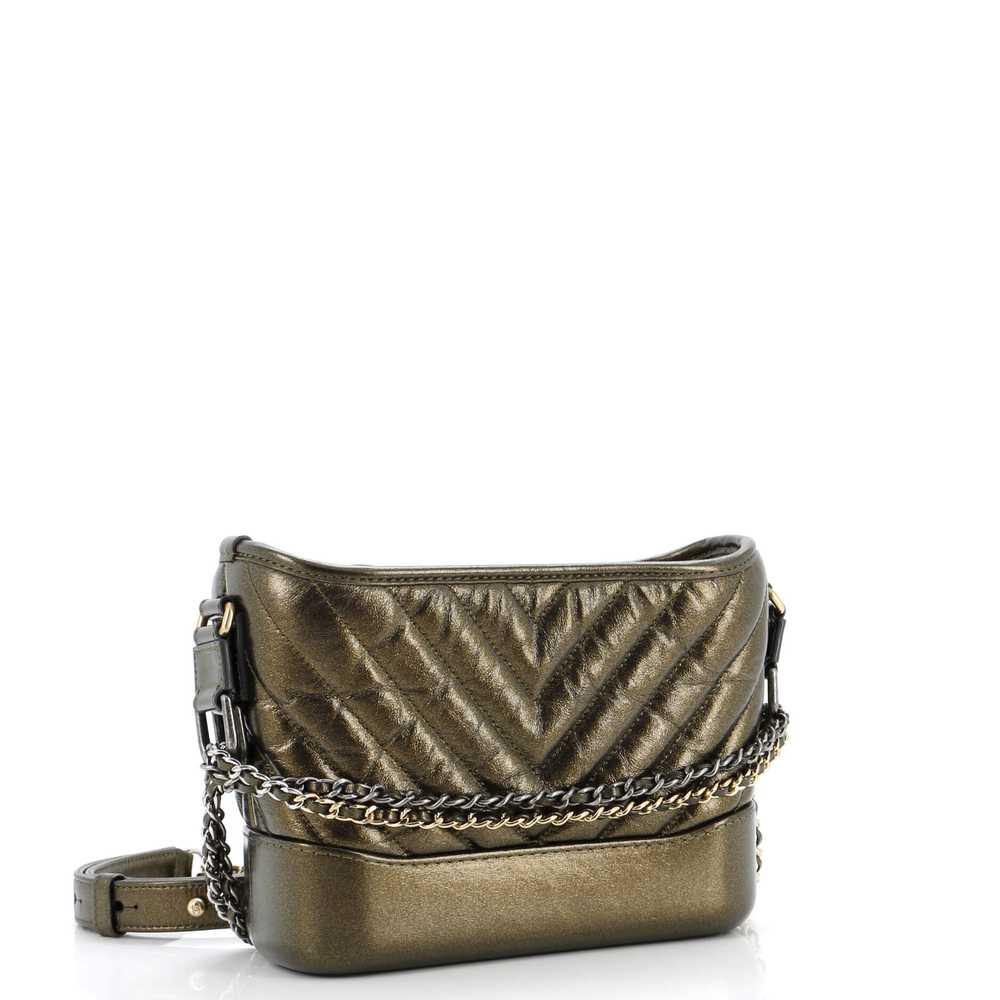 CHANEL Gabrielle Hobo Chevron Metallic Aged Calfs… - image 2