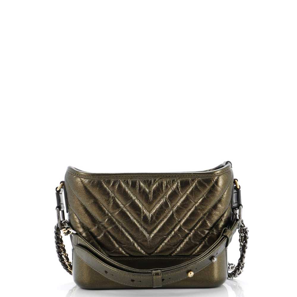 CHANEL Gabrielle Hobo Chevron Metallic Aged Calfs… - image 3