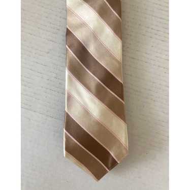 Ike Behar Silk Cream Tan Ivory Stripe Necktie for 