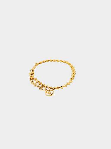 Louis Vuitton 2014 Gold Logo Charm Bracelet