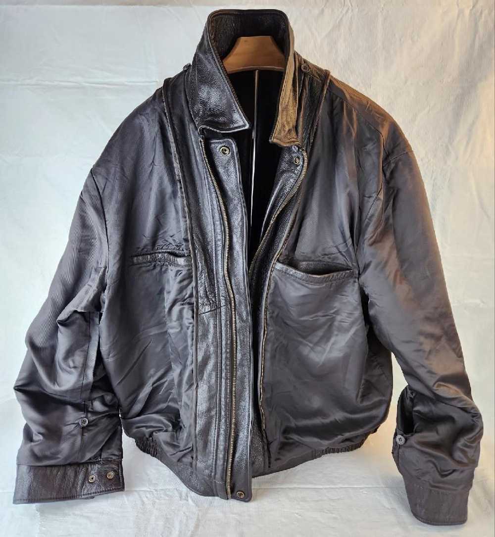 Quality Jos. A Bank Men's Leather Bomber Jacket w… - image 10