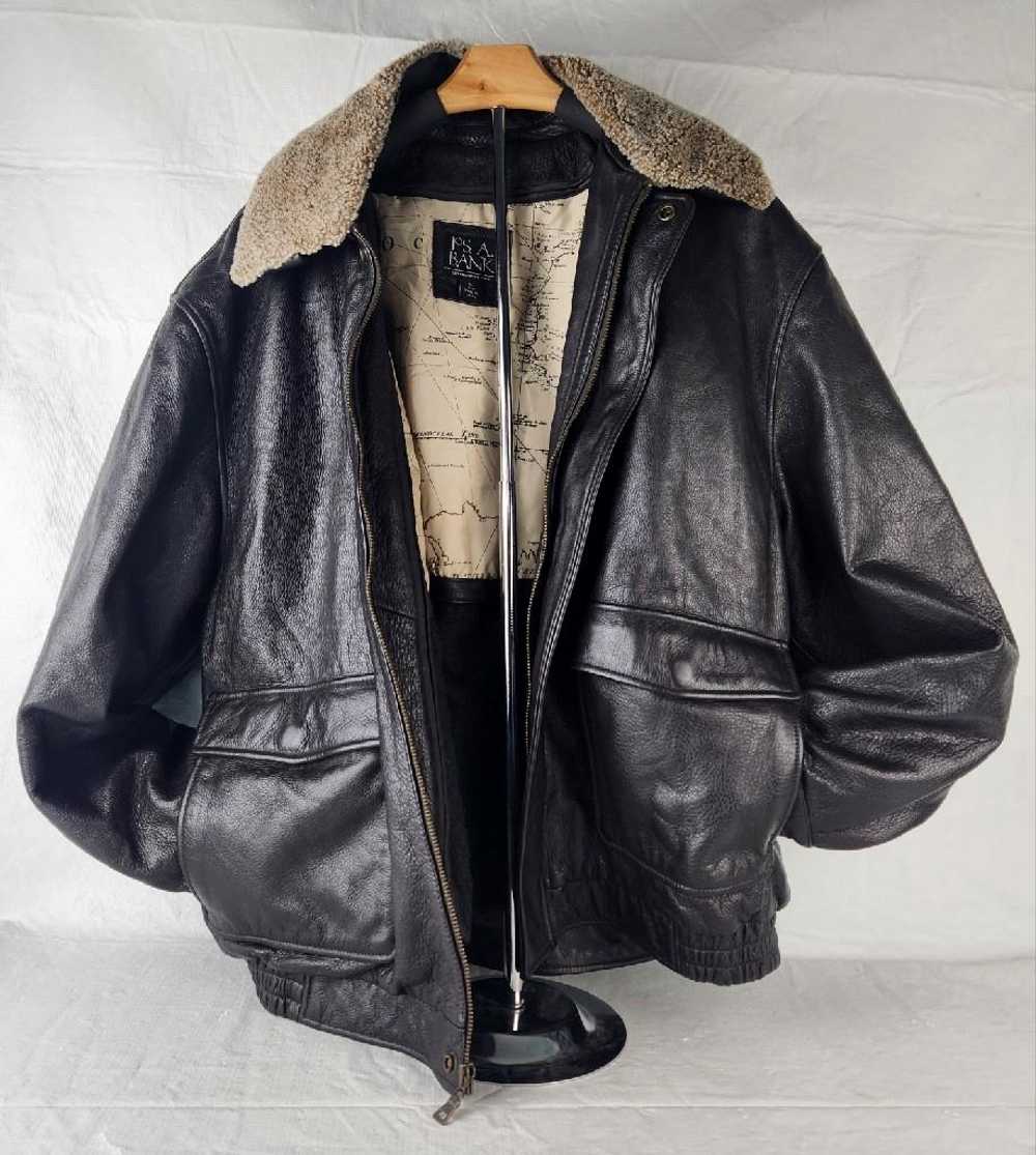 Quality Jos. A Bank Men's Leather Bomber Jacket w… - image 2