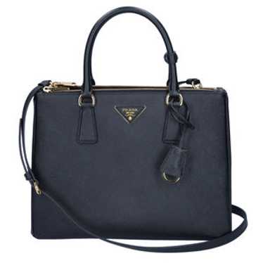 バッグ PRADA 2way leather hand bag black Prada Satchel 2-way bag in Black Soft Calfskin Leather