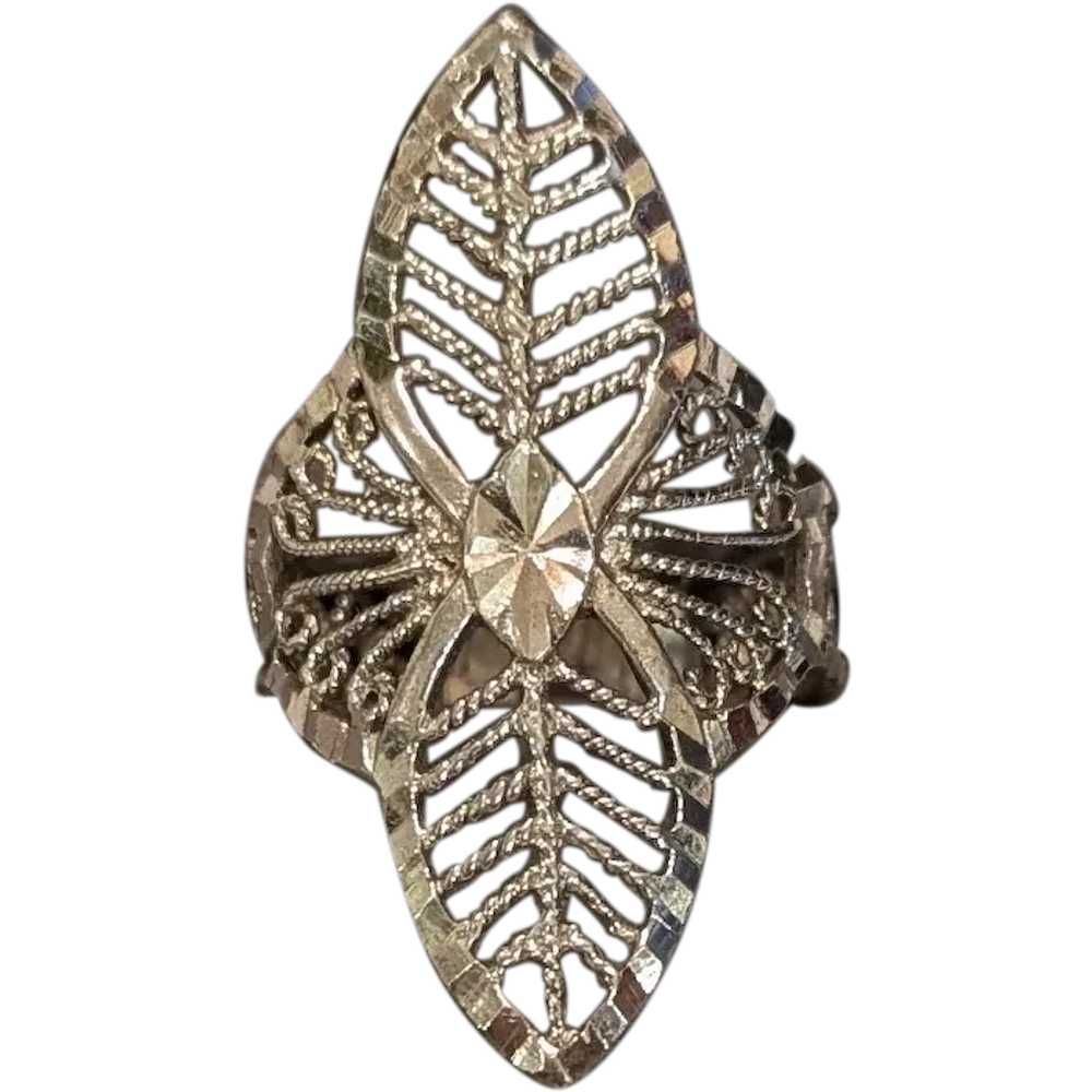 Sterling Silver Filigree Ring - image 1