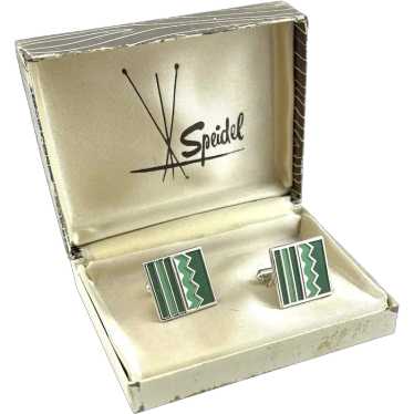 SNAPPY Vintage 1950s SPEIDEL Silvertone & Green E… - image 1