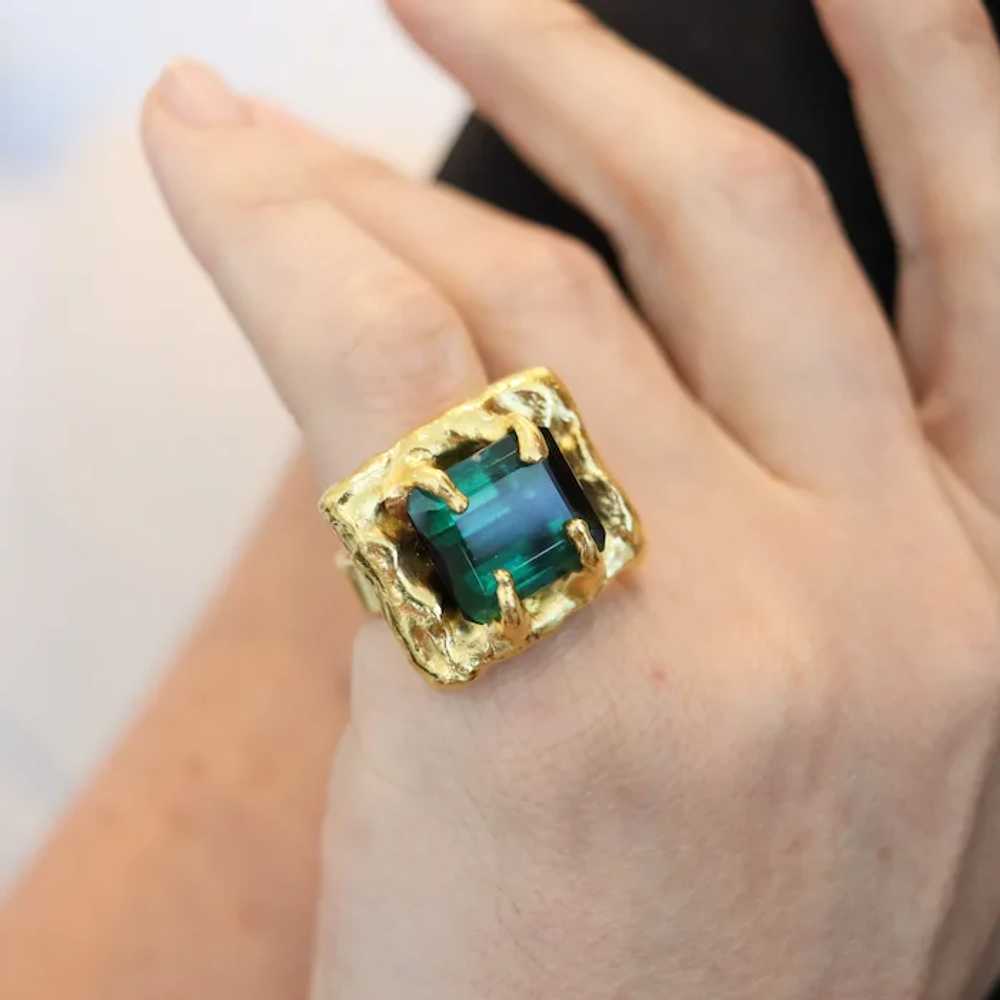 JEAN MAHIE Paris Rare Sculptural Cocktail Ring In… - image 2