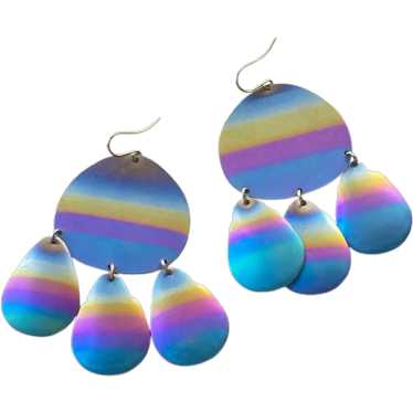 Bohemian Rainbow Dangle Earrings 2.5”